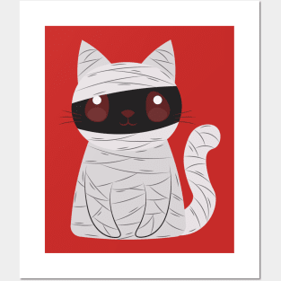Halloween Cat Mummy Posters and Art